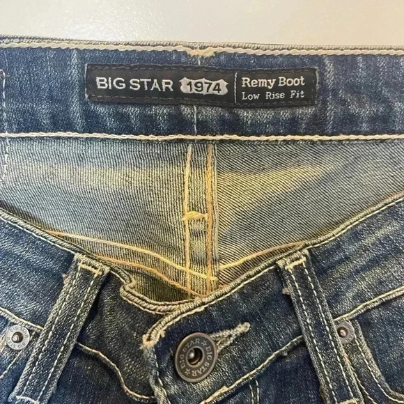 1974 edition Big Star Remy boot Jeans Womens Size 25L Low Rise Dark Wash - Picture 5 of 5